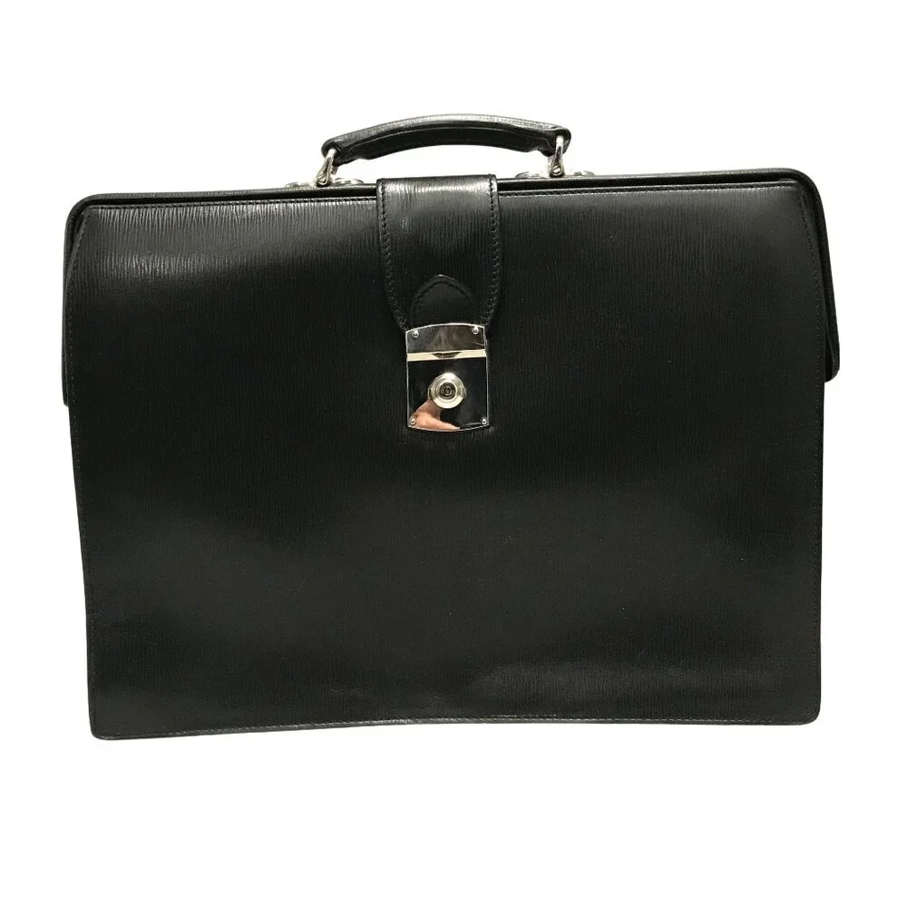 Elegant Black Leather Italian Briefcase Professional Business Luxury Bag